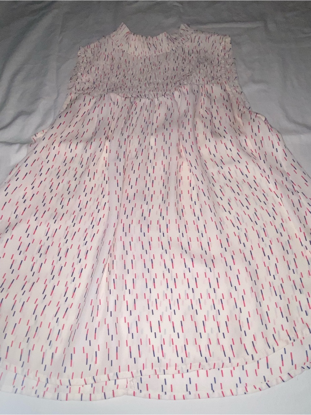 Banana Republic Cream Sleeveless Top with Red & Navy Dash Print - Picture 2 of 8